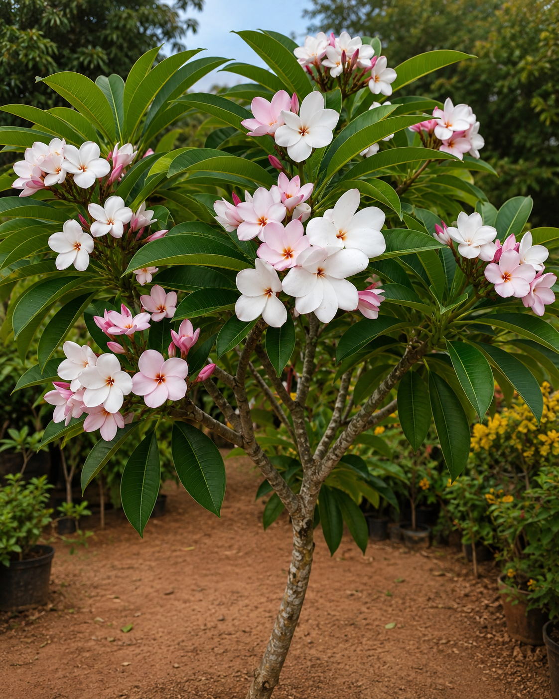 Plumeria pinkish white