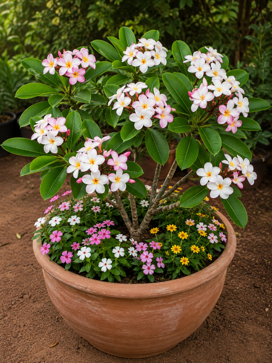 Plumeria pinkish white(Round Leaf)