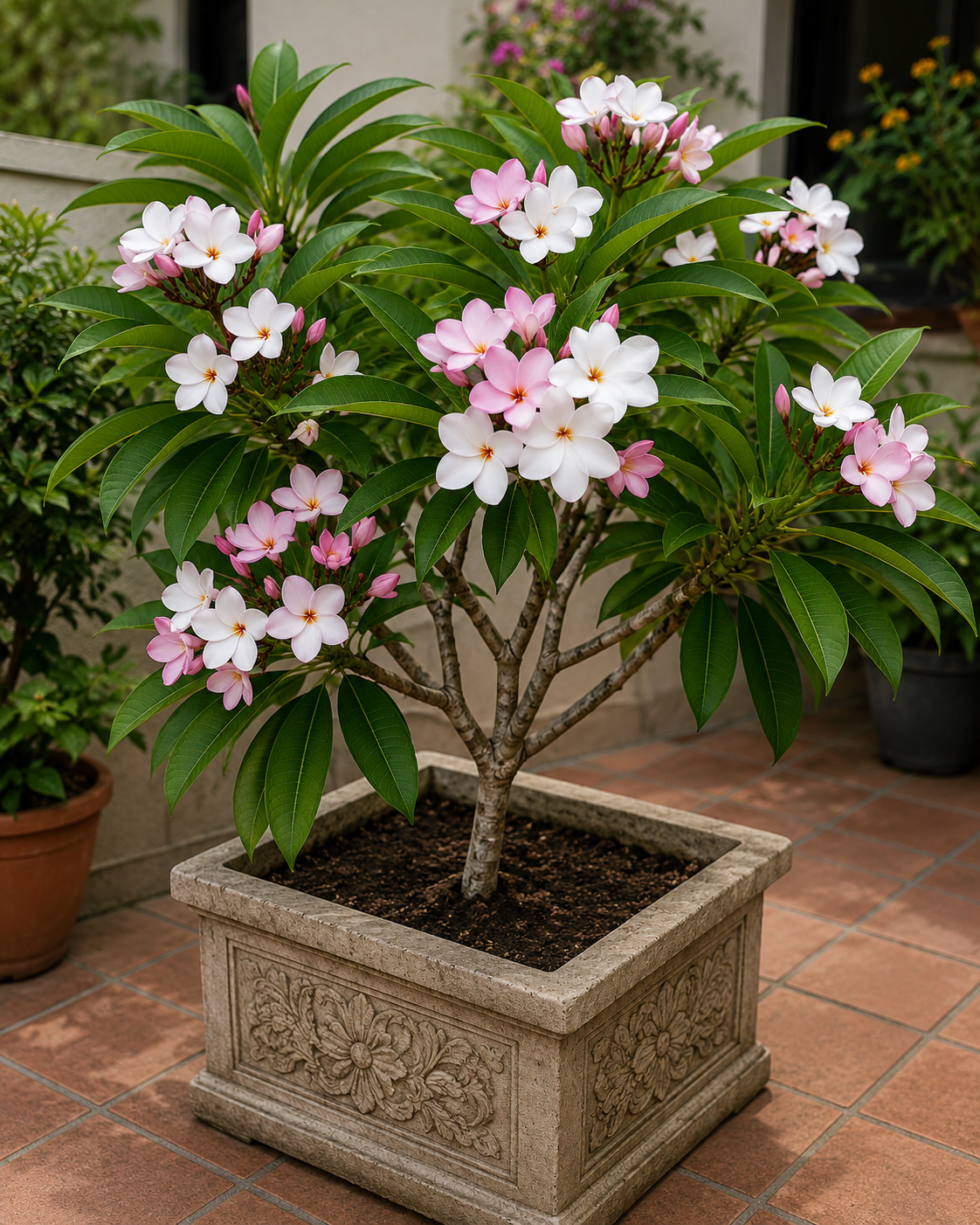 Plumeria pinkish white
